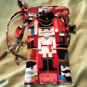 Nutcracker theme pouch/ no brand/red/white/green/black/gold/blue/grey/ Velcro